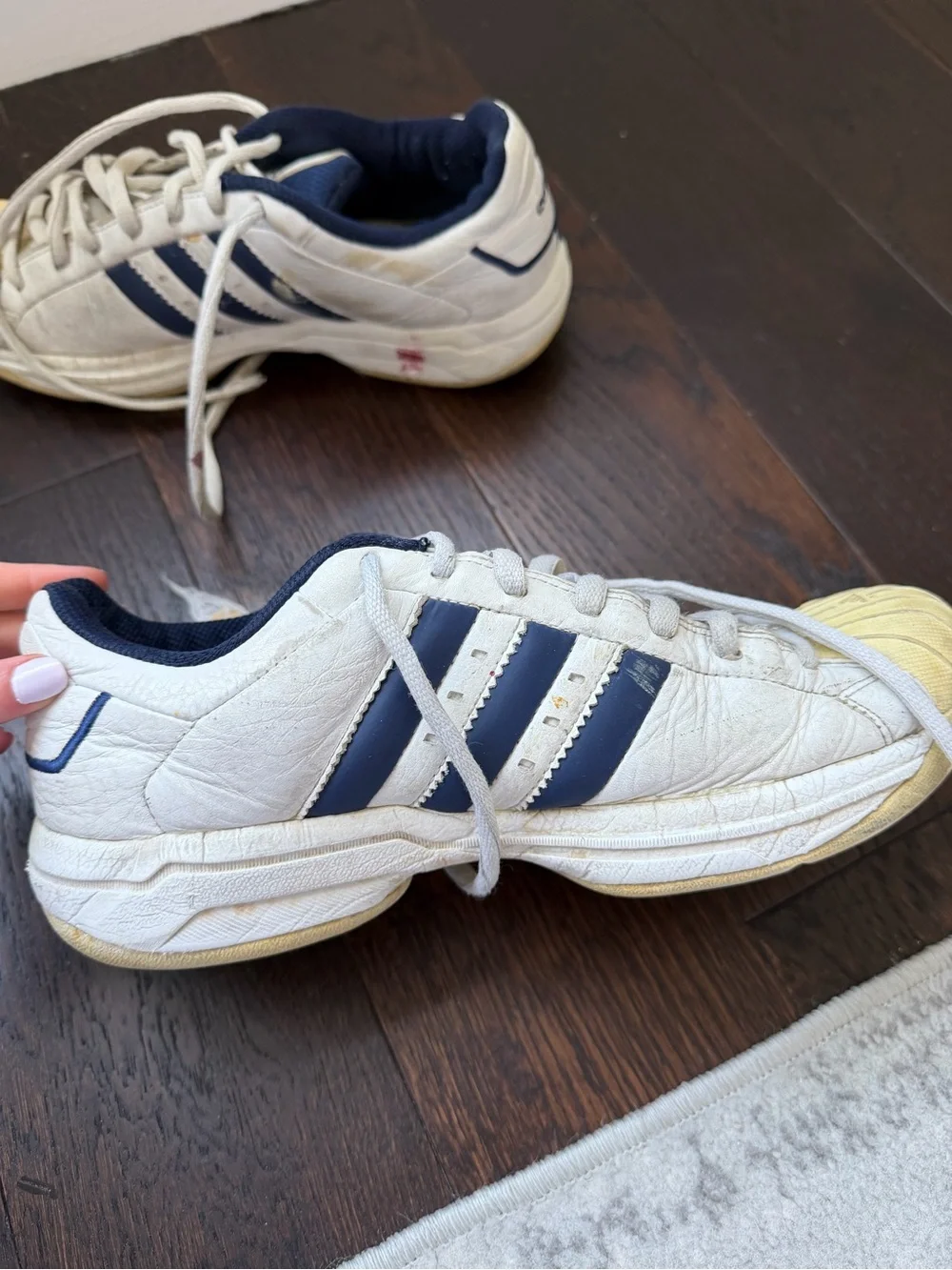 2002 Adidas Superstar 2G White Navy Sneakers